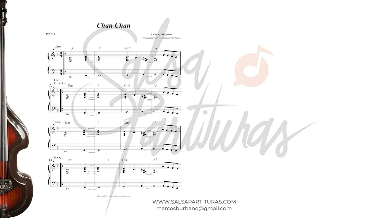 CHAN CHAN (BUENA VISTA SOCIAL CLUB) Sheet Music for Orchestra (SALSA PARTITURAS)