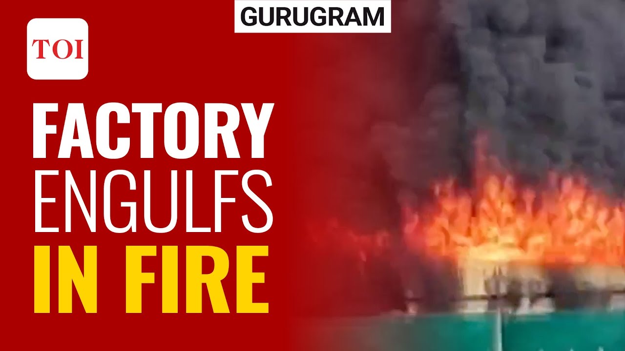 Watch: Massive fire breaks out at shoe factory in Gurugram