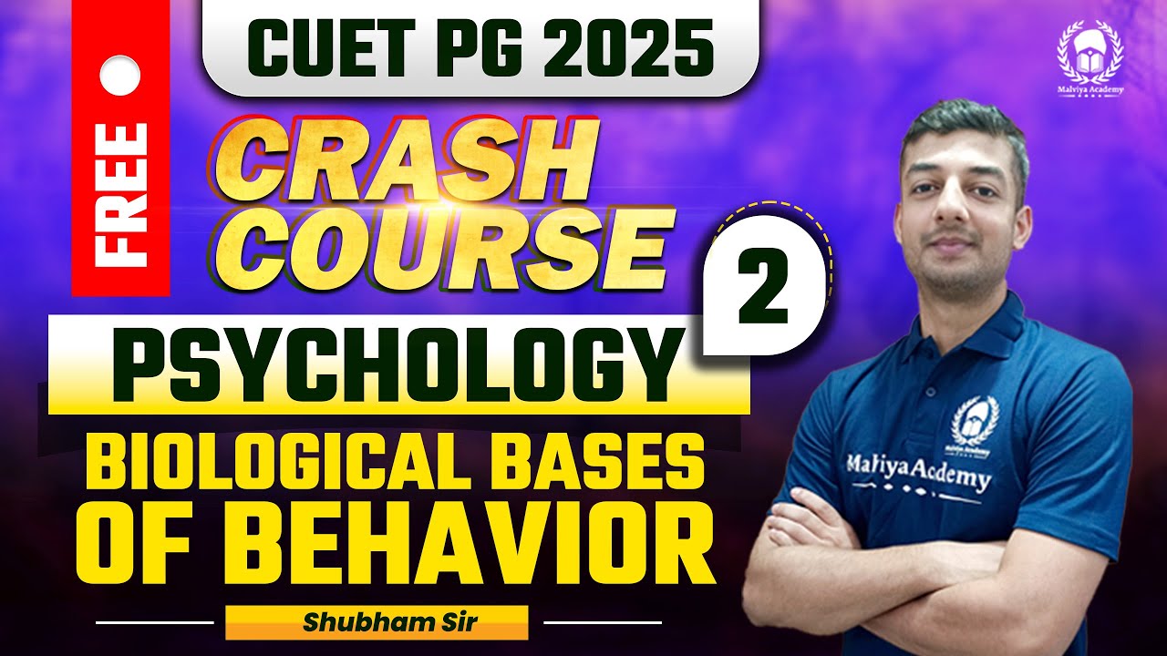 CUET PG 2025 MA Psychology Free Crash Course | Biological bases of behaviour | Shubham Sir
