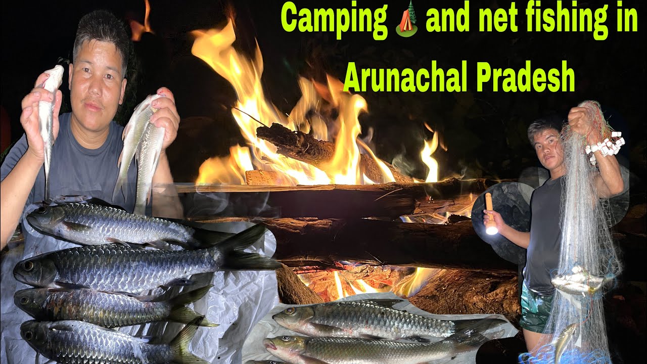 Group camping 🏕️ and net fishing in Arunachal Pradesh north east India 🇮🇳 Lohit district Tezu