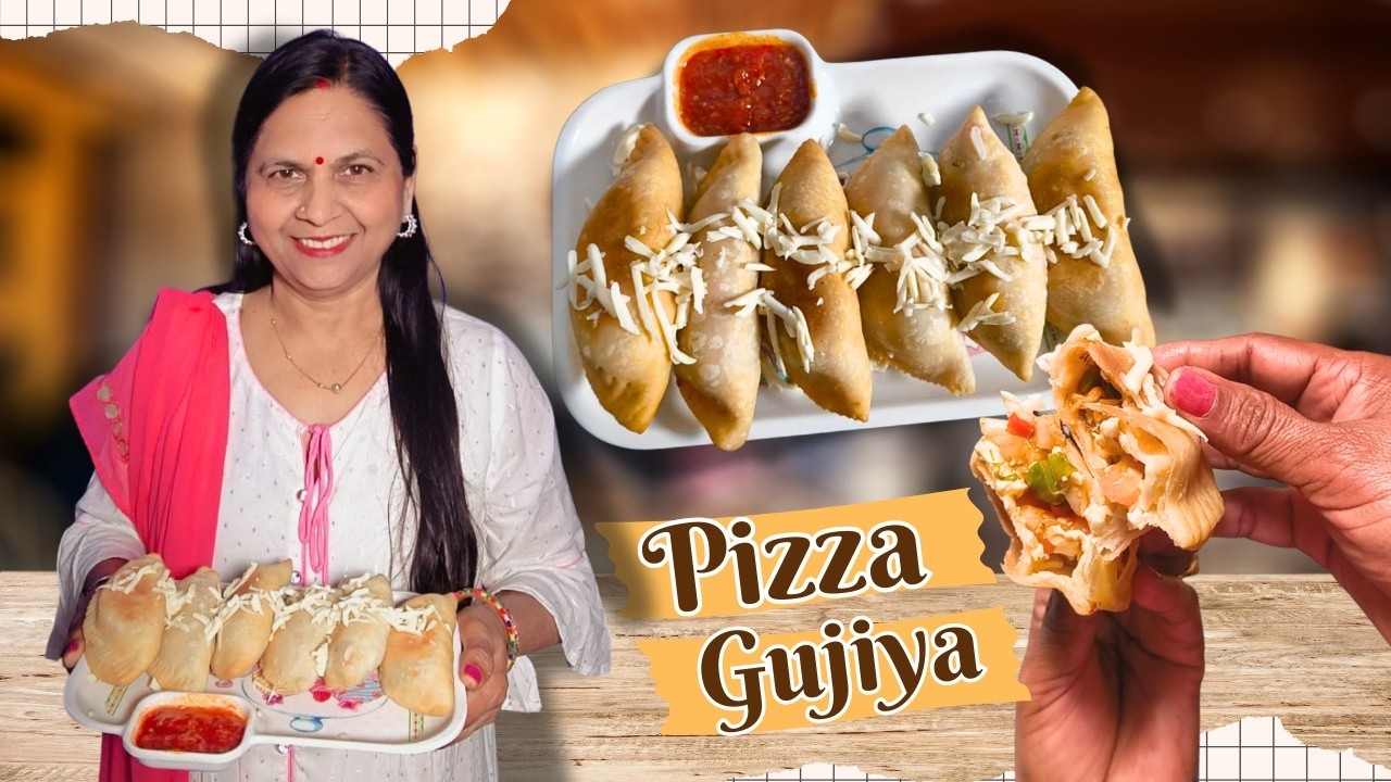 Desi gujiya with a pizza twist 🍕🥟 Crispy outside, cheesy inside!