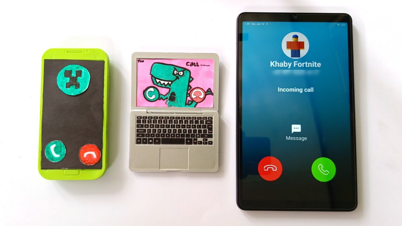 Mini macbook/Plastic samsung phone/Xiaomi Redmi pad SE incomingcalls