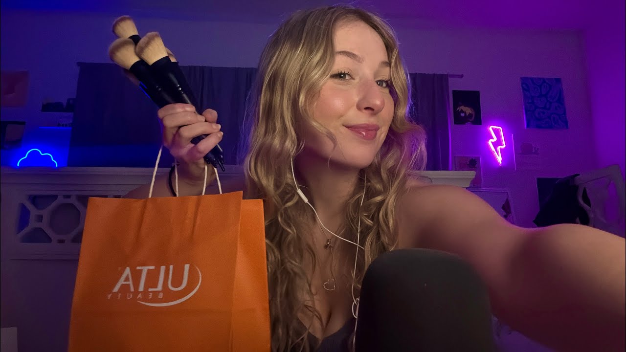 ASMR | mini haul + mic brushing (lots of new brushes😻)