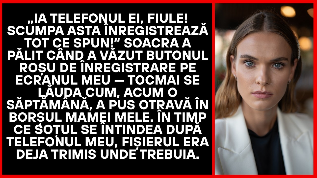 Soacra a pălit când a văzut butonul roșu de înregistrare pe ecranul meu.