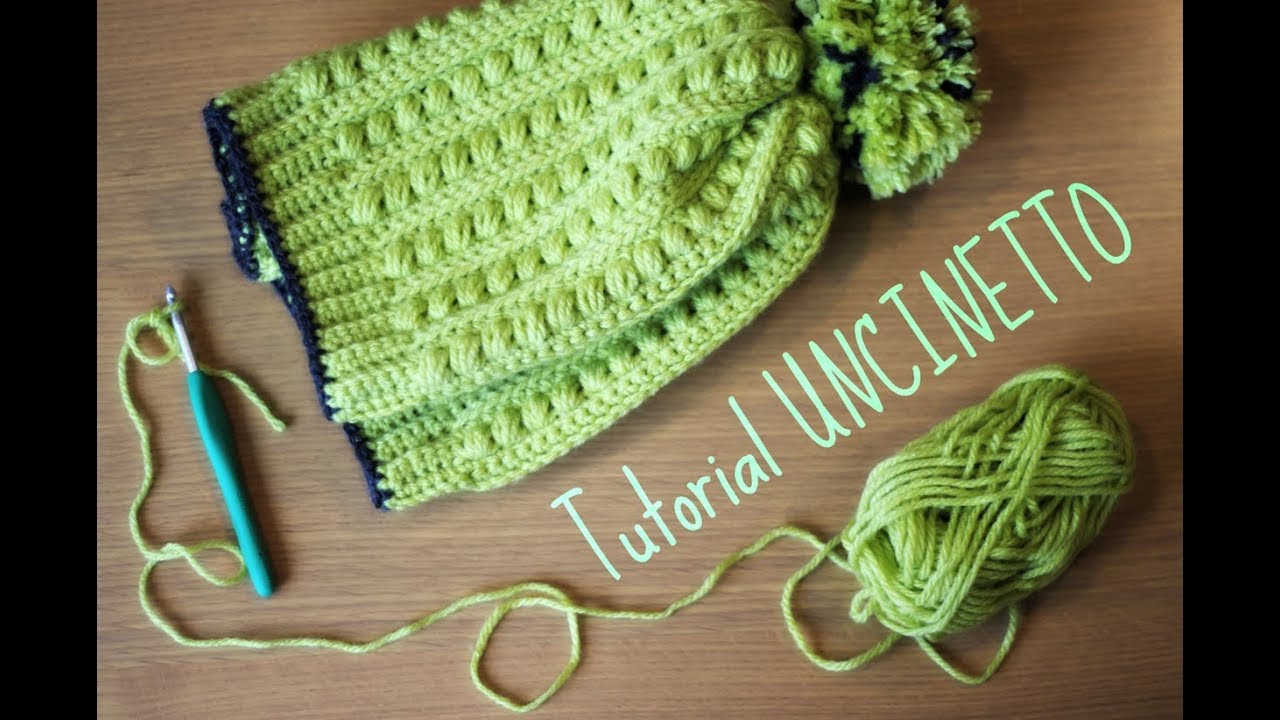 Berretto Punto Batuffolo e Costine - Tutorial Uncinetto