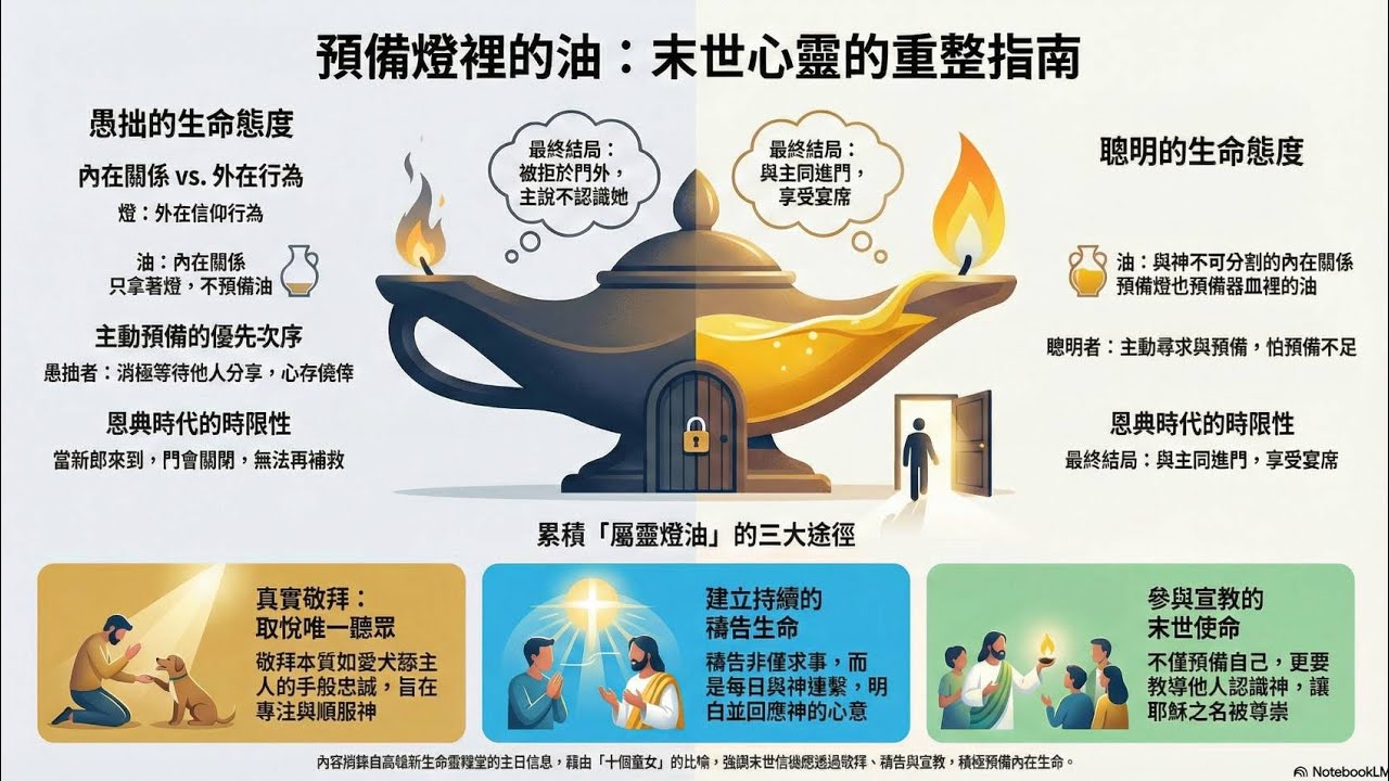 【新約】【馬太福音】十位童女的故事：請問你與神的真實關係如何？像五位愚拙童女油乾燈滅，還是...