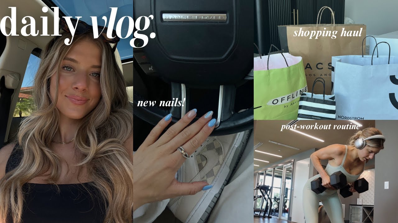 VLOG: new spring nails, shopping haul, protein chat + my post-workout routine!