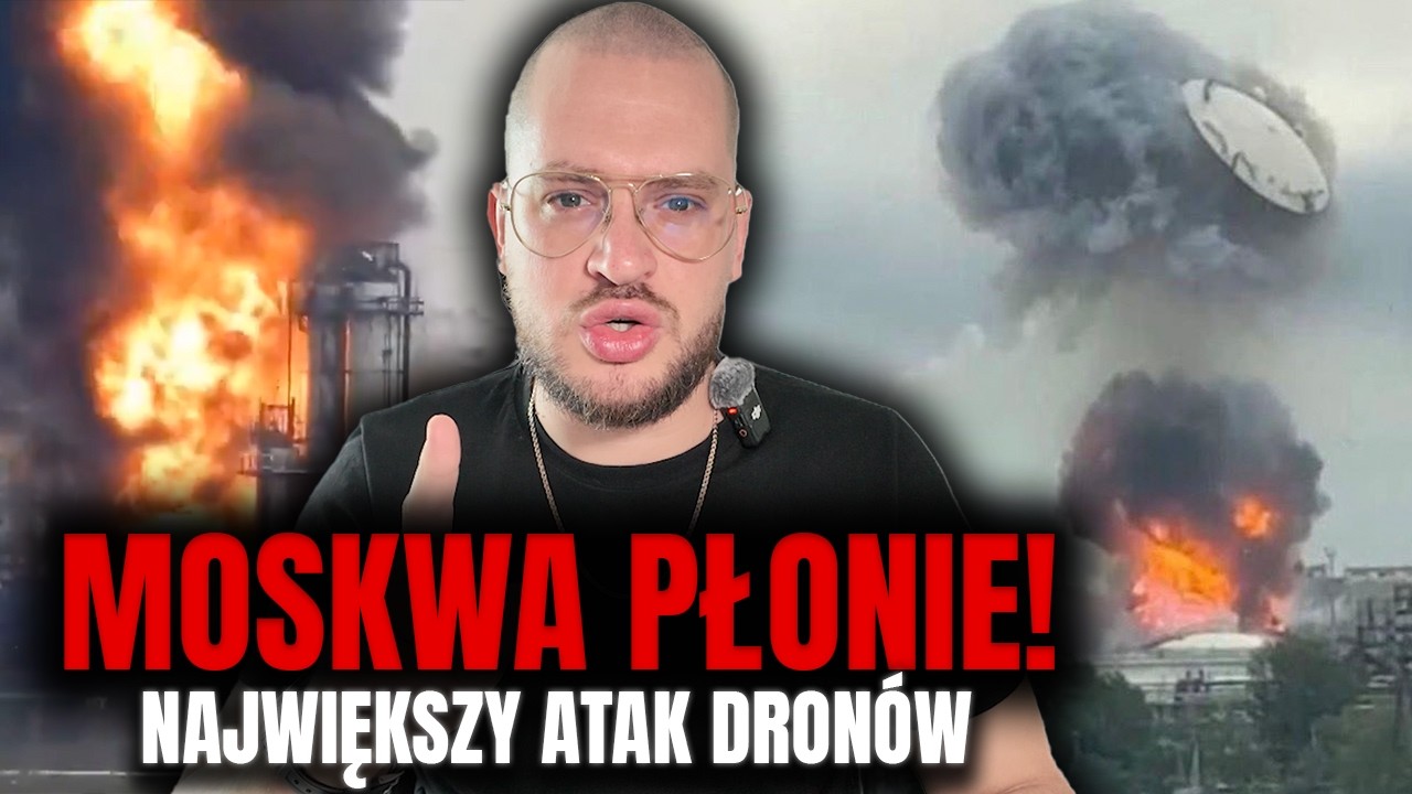 MOSKWA PŁONIE! Największy atak dron&oacute;w na rosyjską stolicę