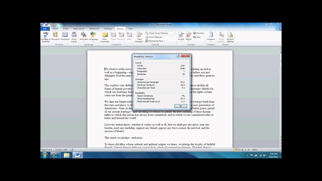 Discover Readability Score in Word