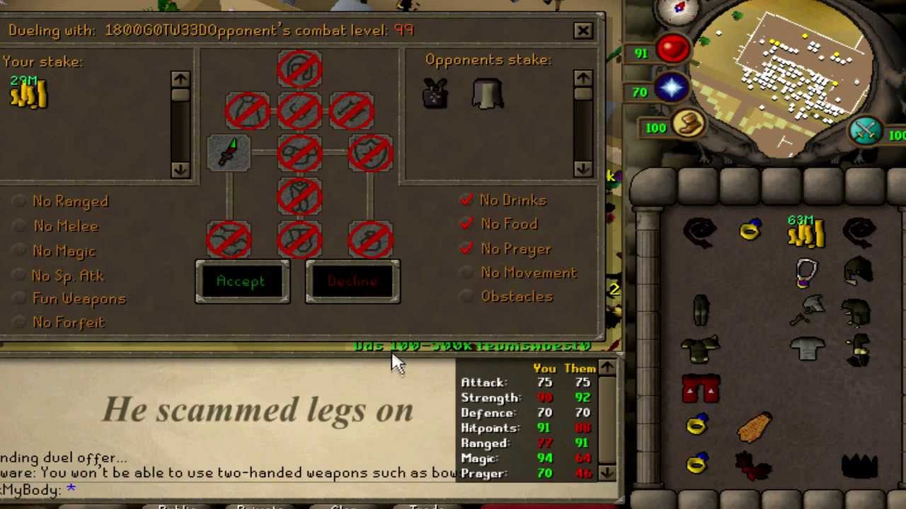 Oldschool Runescape Staking - Strong Scam Attempt (30m Stake)