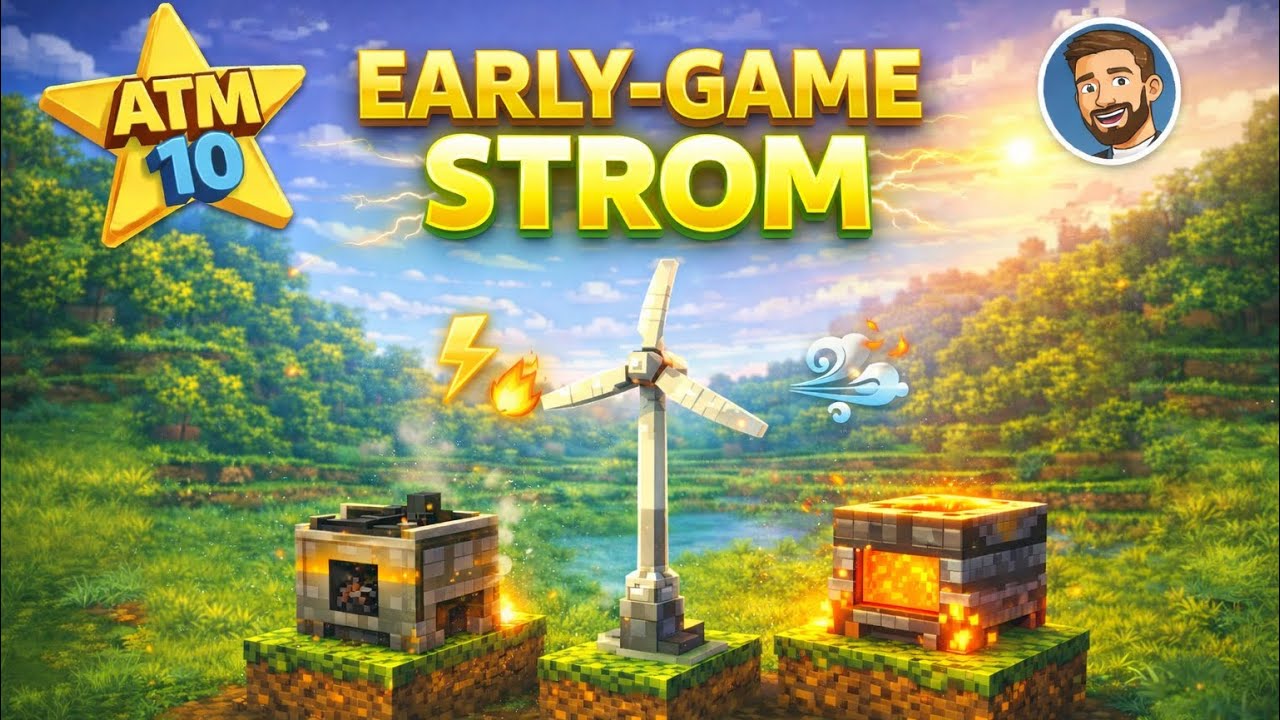 Die 3 schnellsten Wege zu Strom in ATM10⚡🌬️🔥