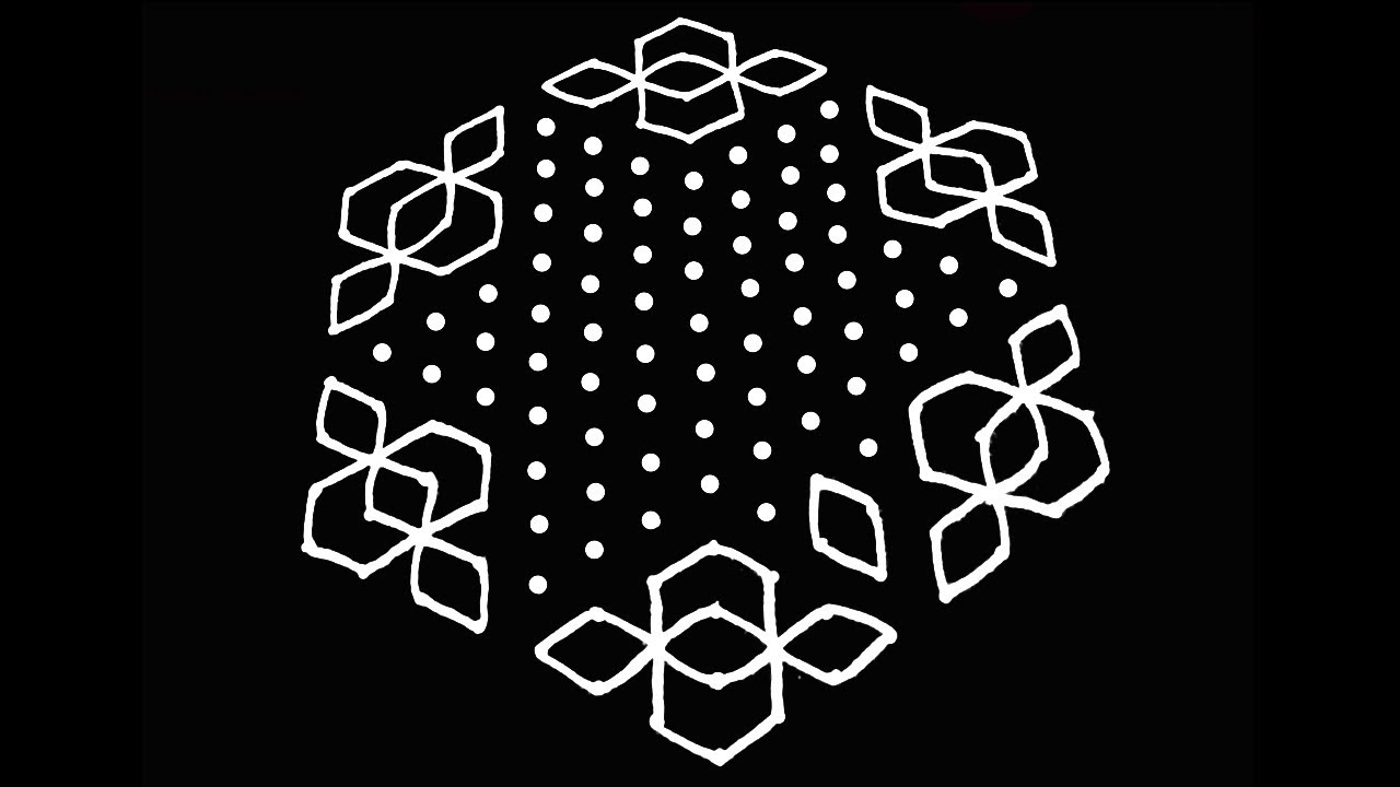 Unique Rangoli Design with 15X8 Dots | Easy Rangoli Designs | Easy Kolam Designs | Simple Muggulu