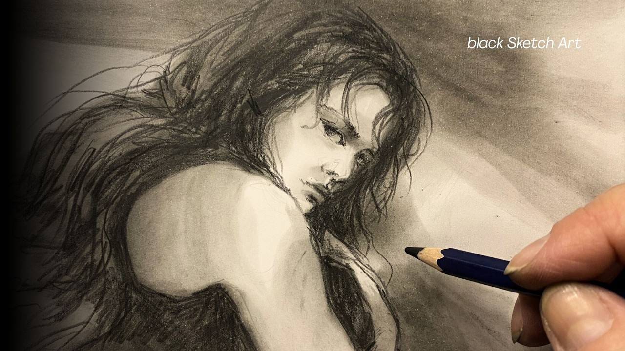 Moody Pencil Sketch | Girl with an Offended Look
