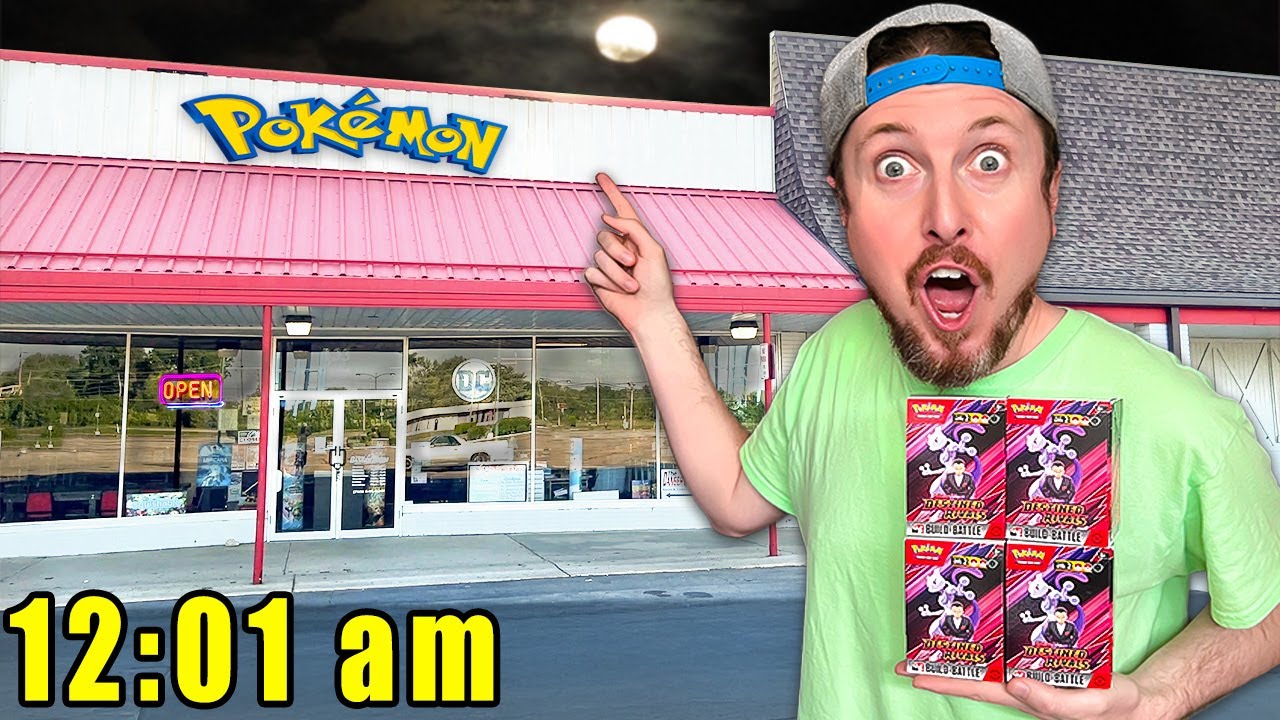 Going at MIDNIGHT to Open Pokemon Destined Rivals Cards!
