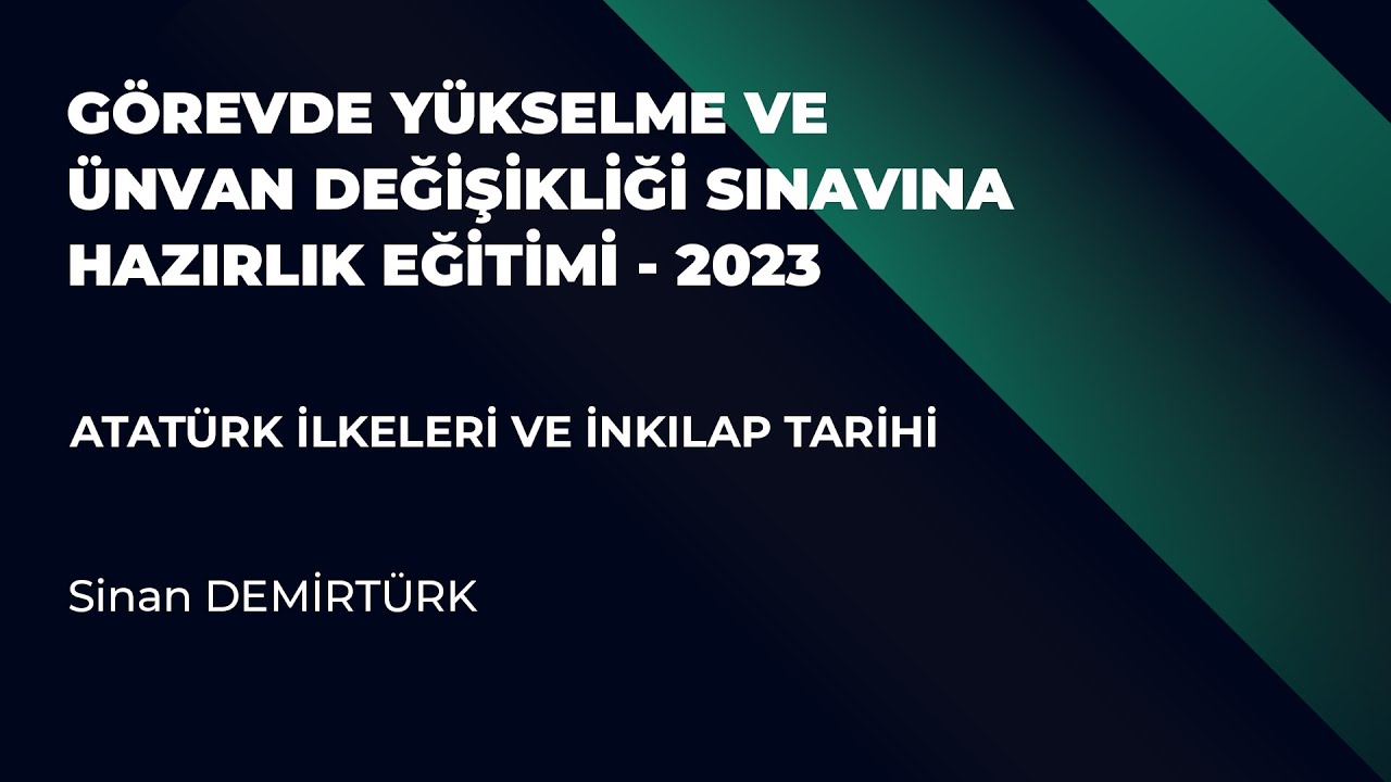 Atatürk İlkeleri ve İnkılap Tarihi