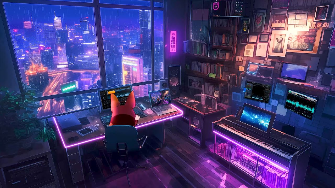 Writing Code In The Rain 💻 Lofi Hip Hop Mix 💻 Background Music For Work, Code 💻 Coding Lofi Music