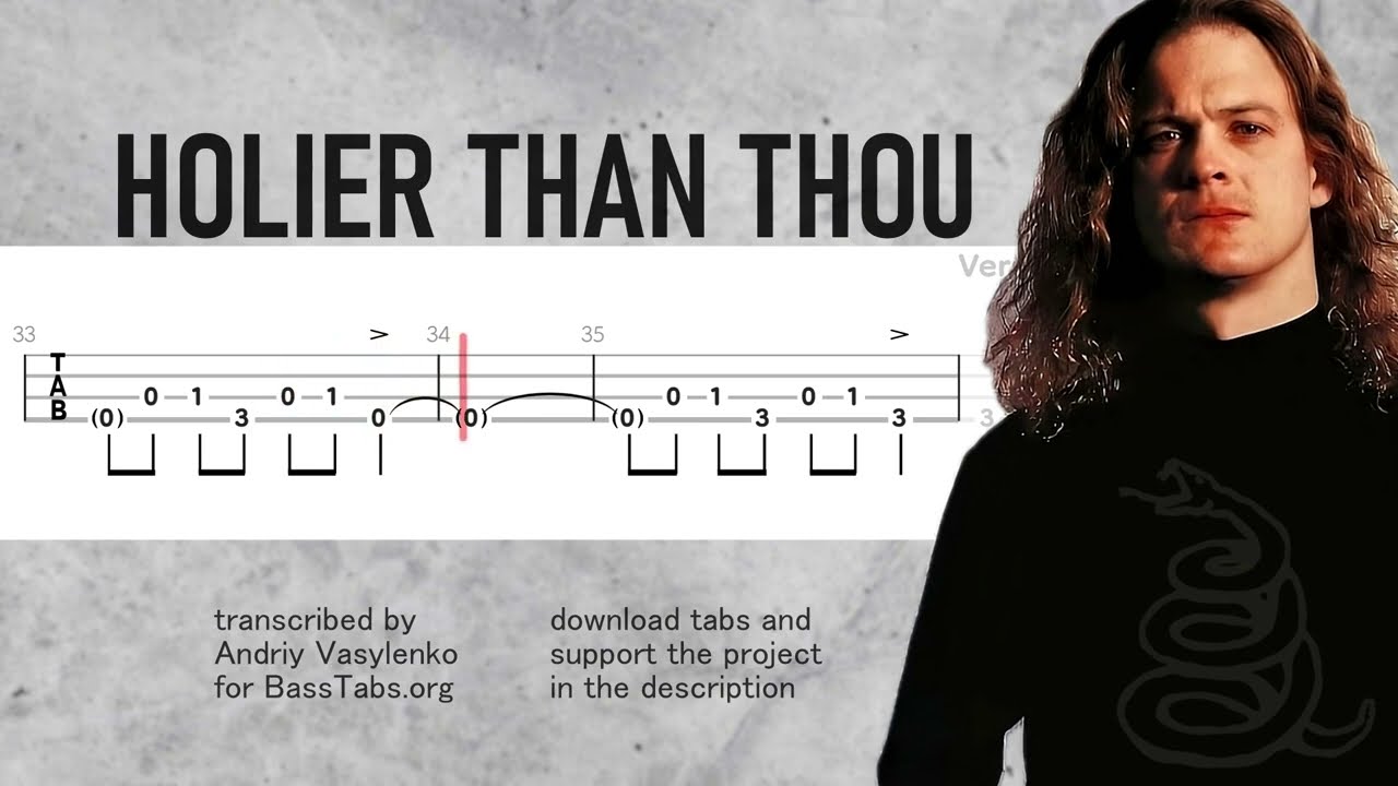 Metallica Holier Than Thou ISOLATED BASS + TABS