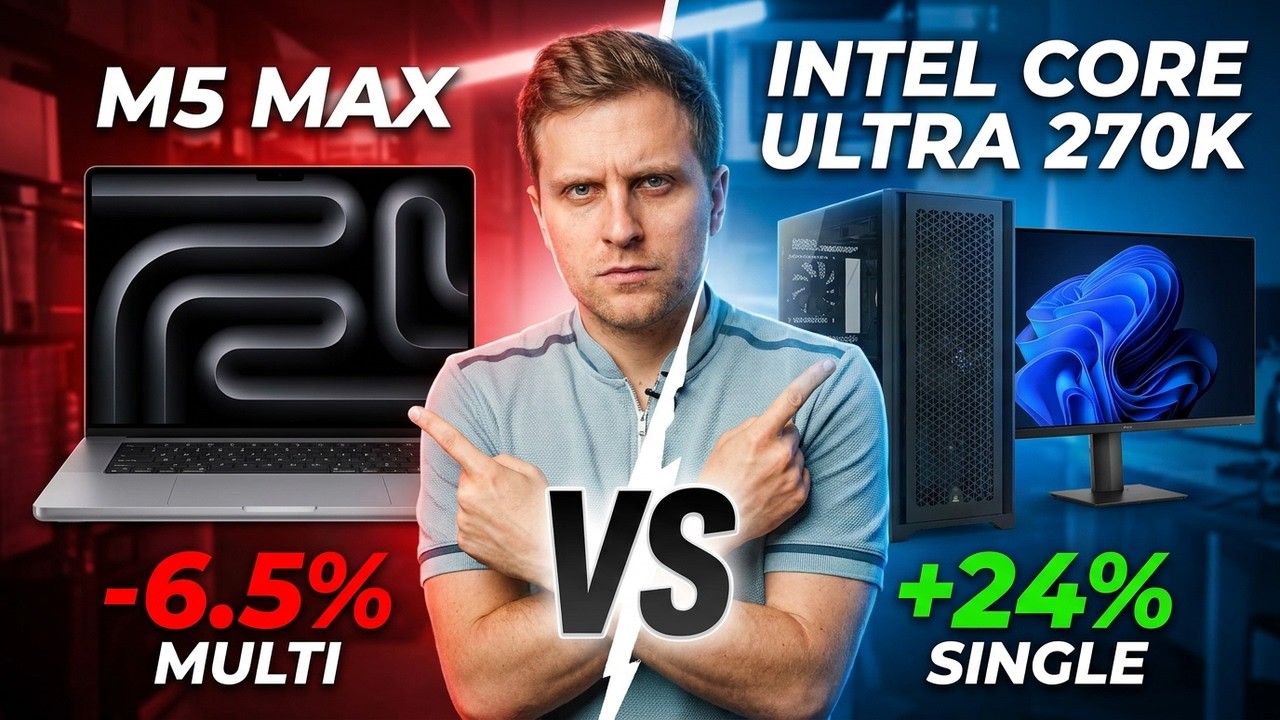 Intel Core Ultra 270k vs Apple M5 Max [Cinebench R26]