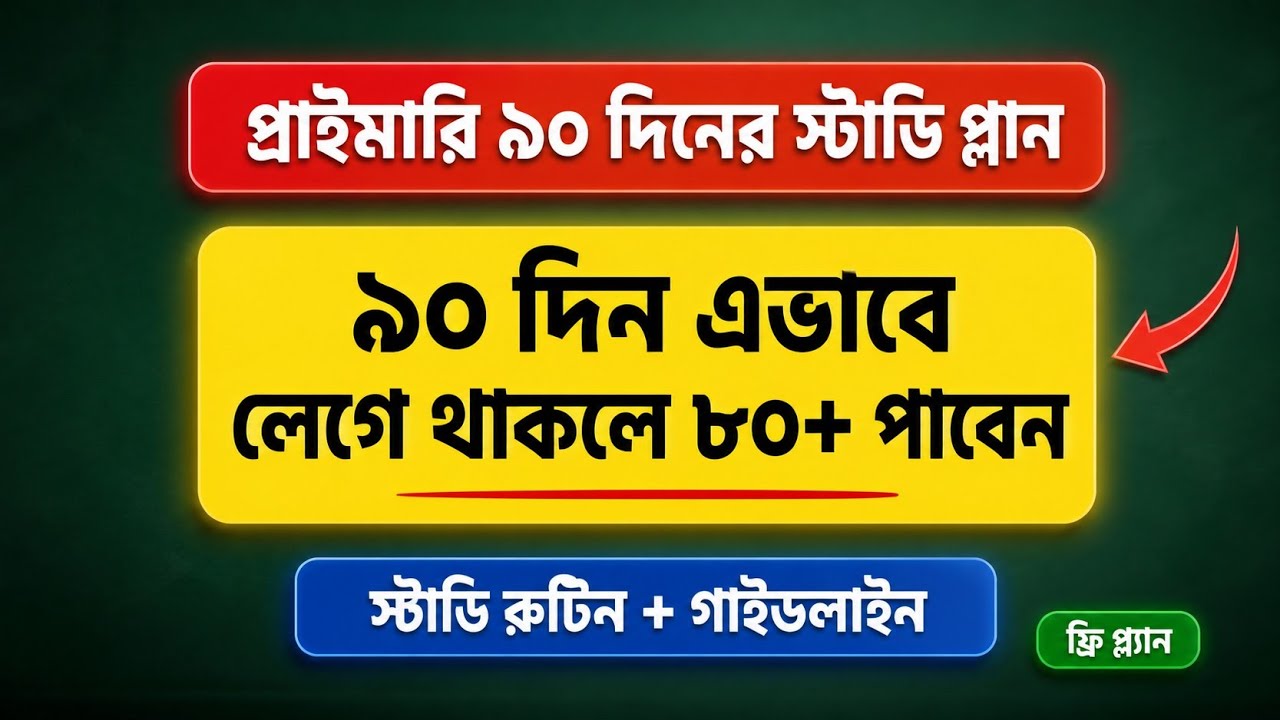 প্রাইমারি চাকরির জন্য পড়ার রুটিন।  Primary Teacher study plan.