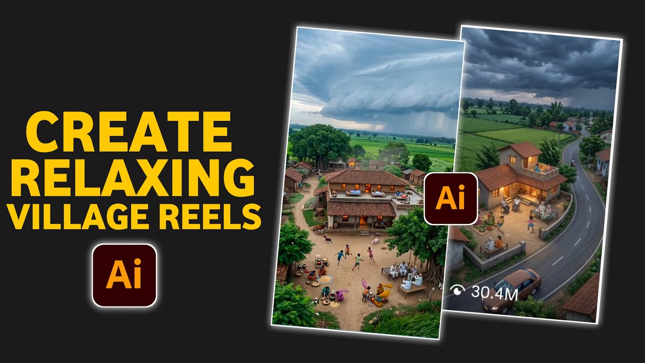 Create Relaxing Village Reels with AI | Viral Rainy Village Video Tutorial