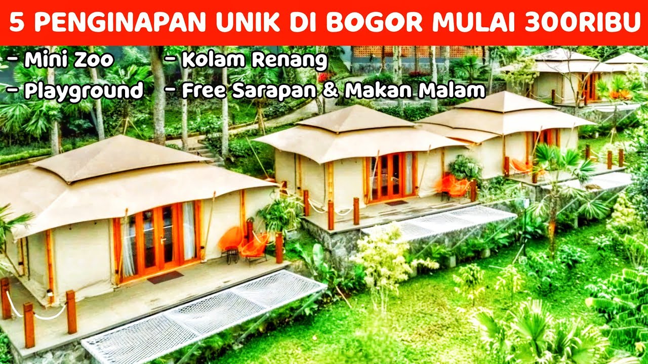BELUM BANYAK YANG TAU‼️5 PENGINAPAN UNIK DI BOGOR ADA KOLAM RENANG, SARAPAN & FASILITAS LENGKAP