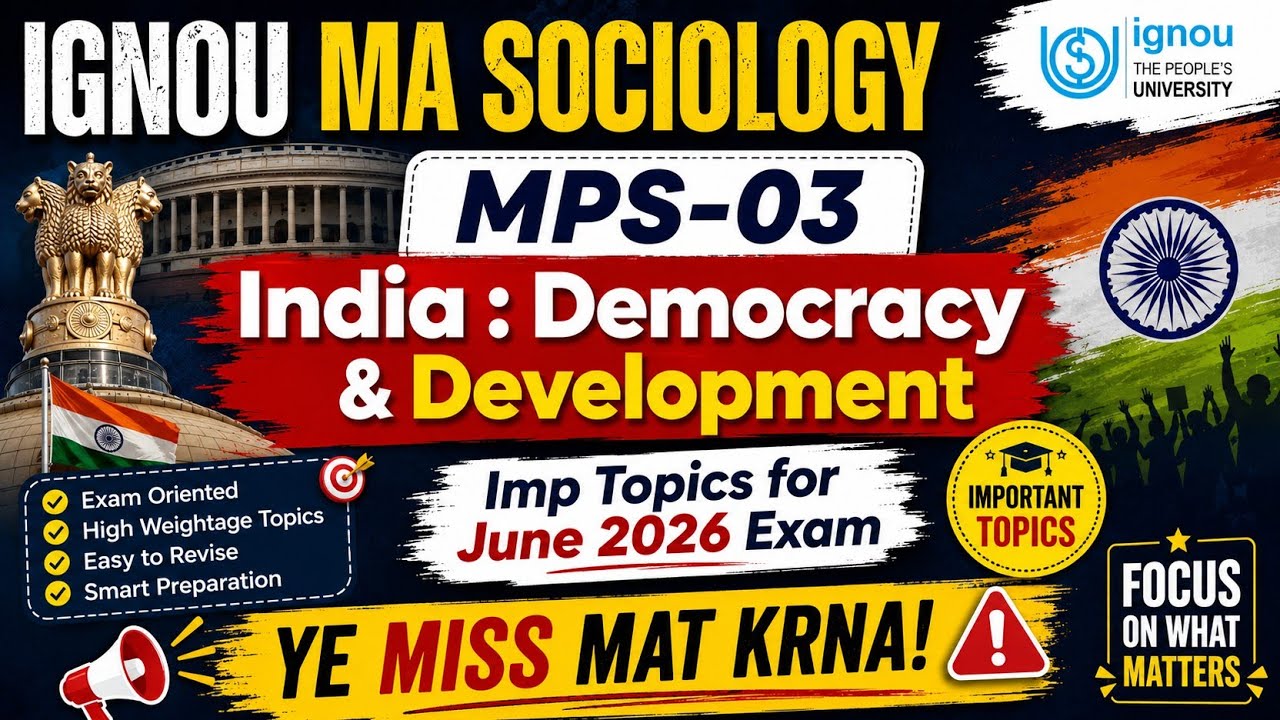 MPS-03 June 2026 Imp Topics #ignoumasociology #masociology #sociology #sociologylectures 