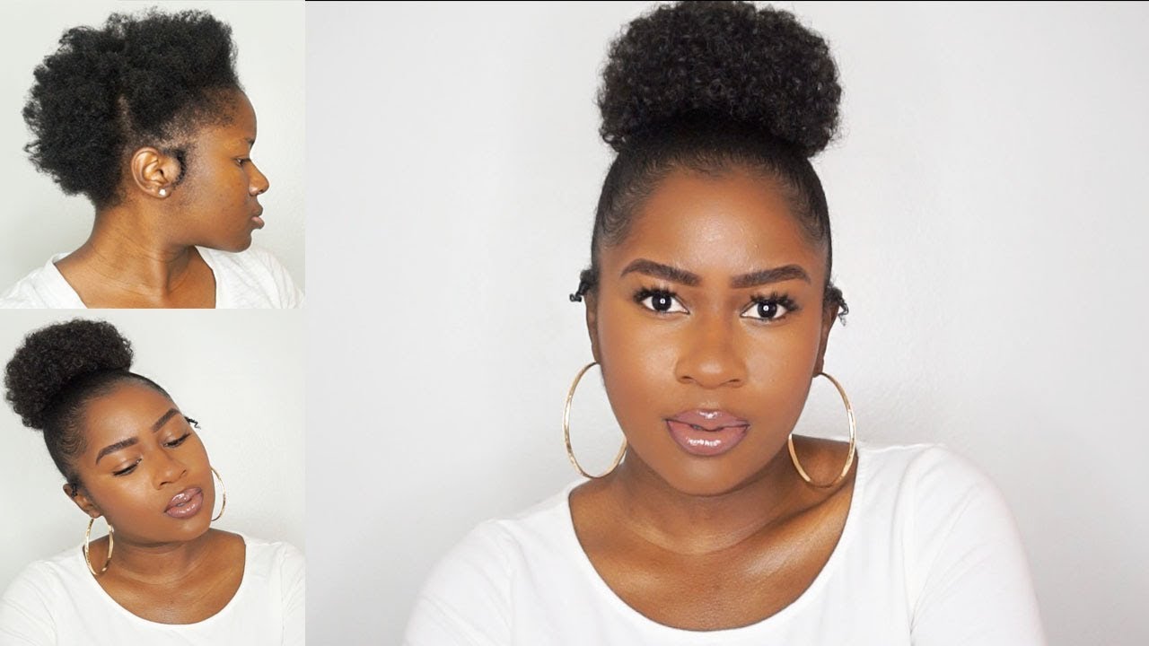 How to do a Sleek High Afro Puff on Short 4c Natural Hair!!!|Mona B.