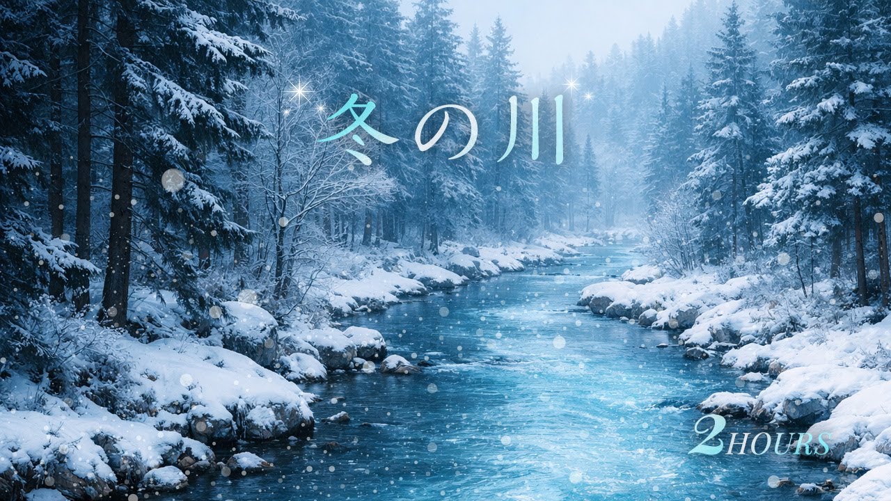 冬の川｜ゆっくり流れる水と寒色の森 ❄️ 深い眠りのための2時間