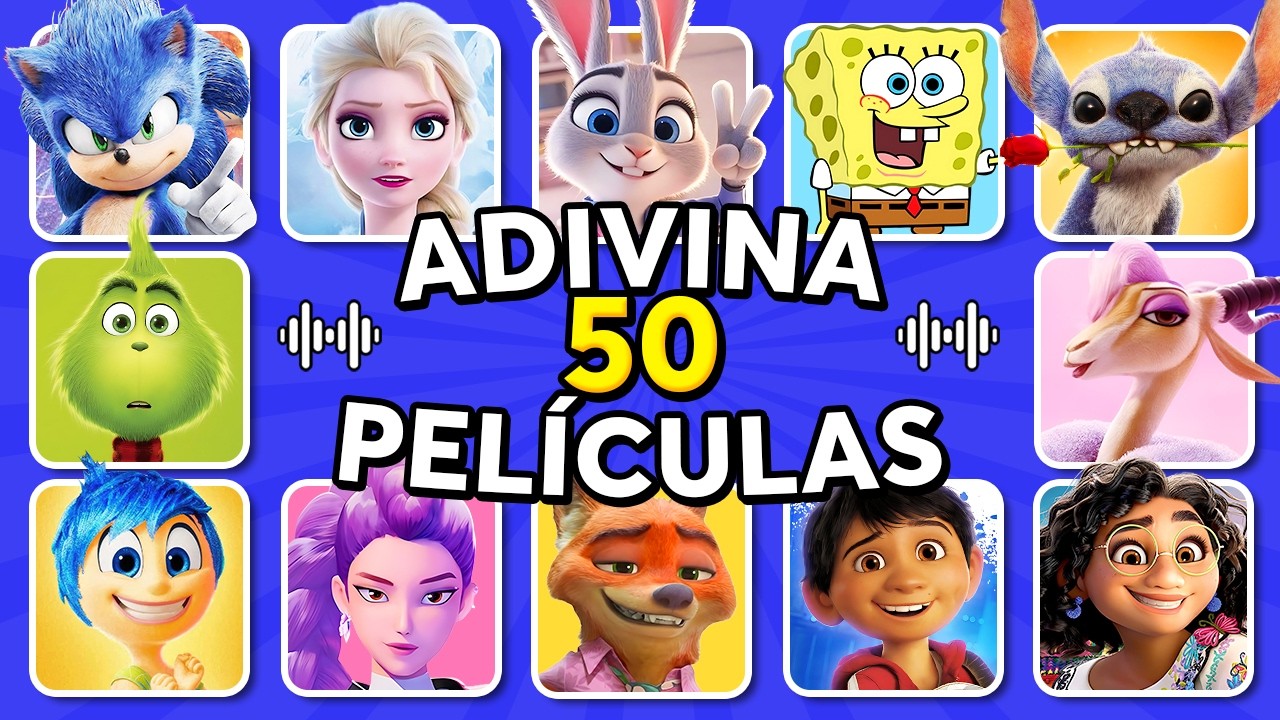 Adivina 50 PELÍCULAS Por La CANCIÓN😀⭐ Bob Esponja🍍Moana🌺Coco💙Zootopia ❤️Adivina La Película❤️