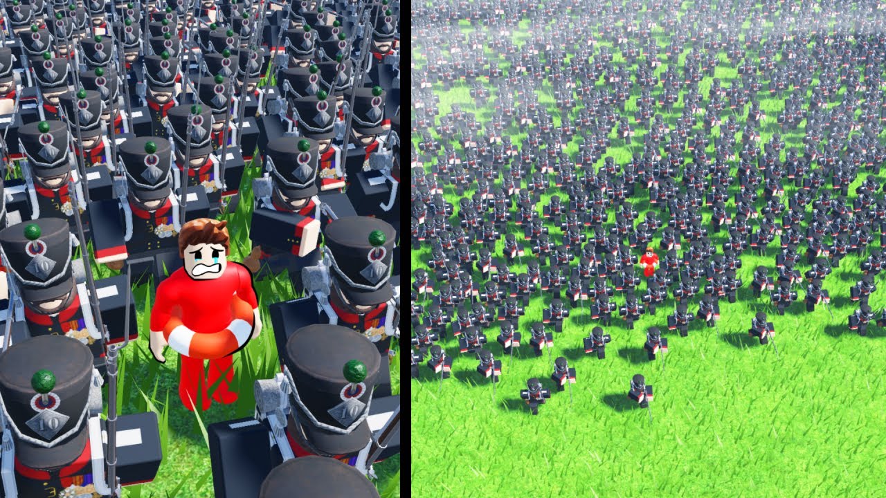 I joined a 4,500 player Roblox war