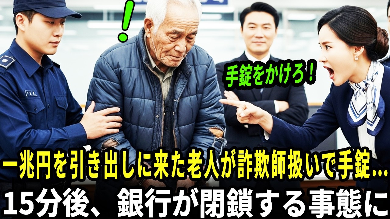 一兆円を引き出しに来た老人が詐欺師扱いで手錠…15分後、銀行が閉鎖する事態に ｜老後の物語｜感動エピソード｜物語ラジオ｜オーディオブック