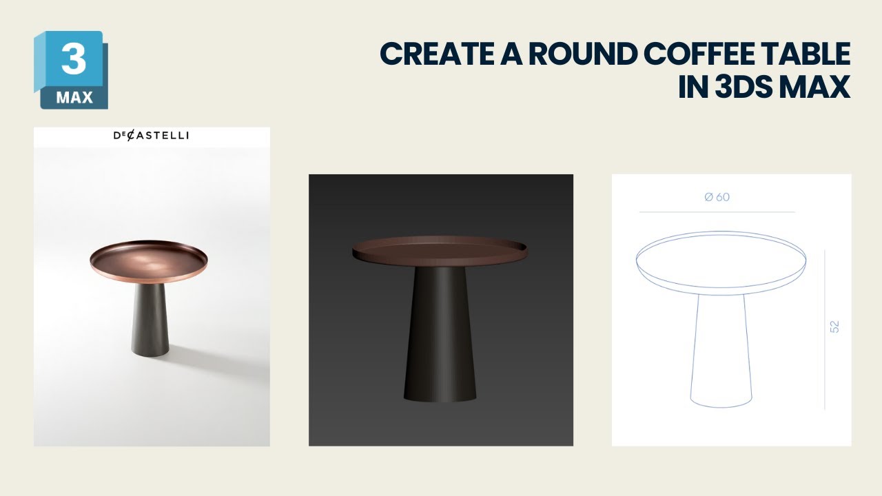 Round coffee table | 3Ds Max Tutorial | Learn Design Together