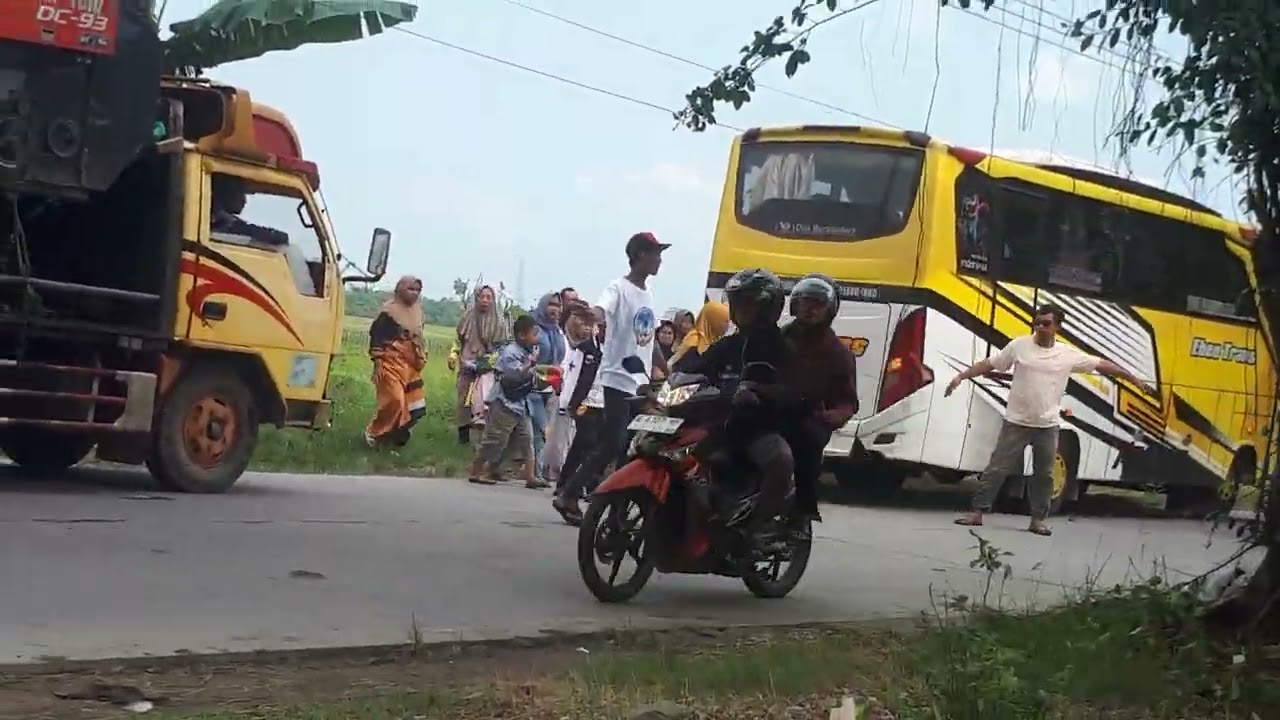 BERANGKAT NAIK BUS AC, SAYANG MASUK KAMPUNG DIJEMPUT TRUK ENGKEL.