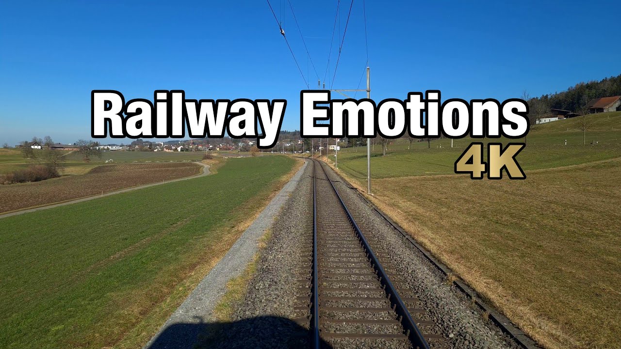 🚆 4K Peaceful winter train ride in Zurich Highlands (Cab Ride Switzerland | S3 Wetzikon - Zürich)