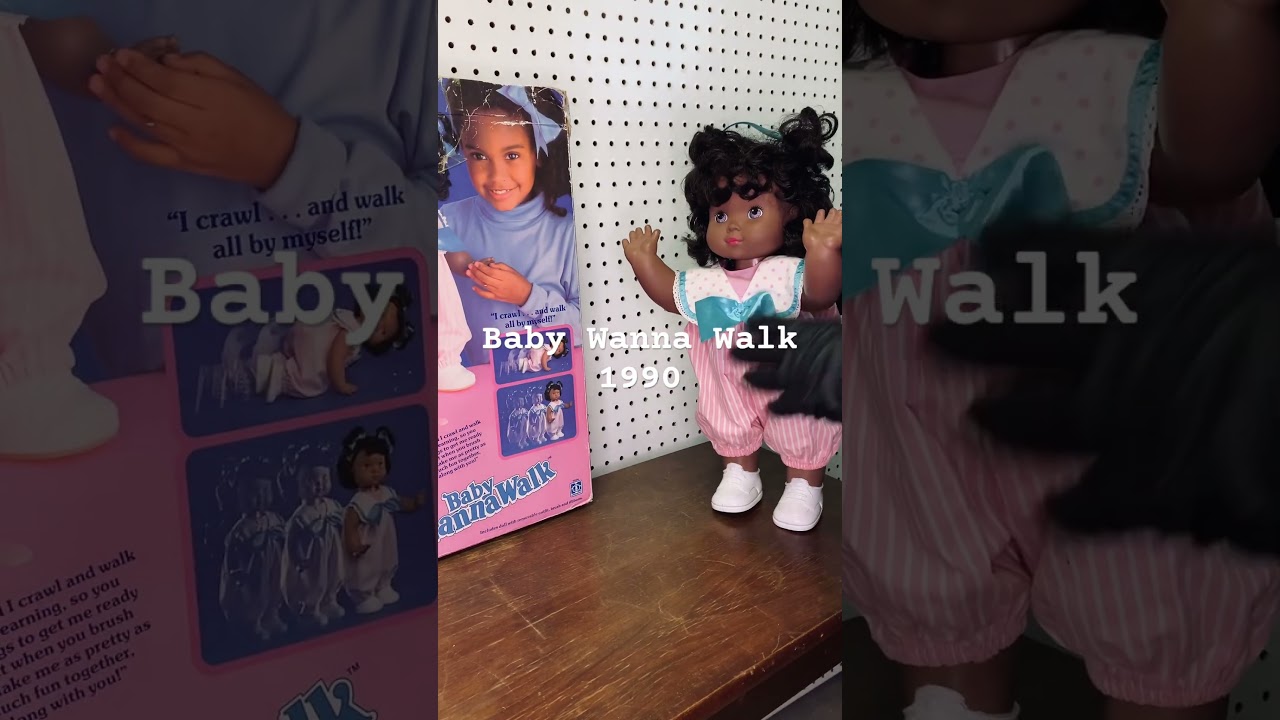 1990 Hasbro AA Baby WannaWalk Doll Demonstrates walking and crawling by battery operated mechanism