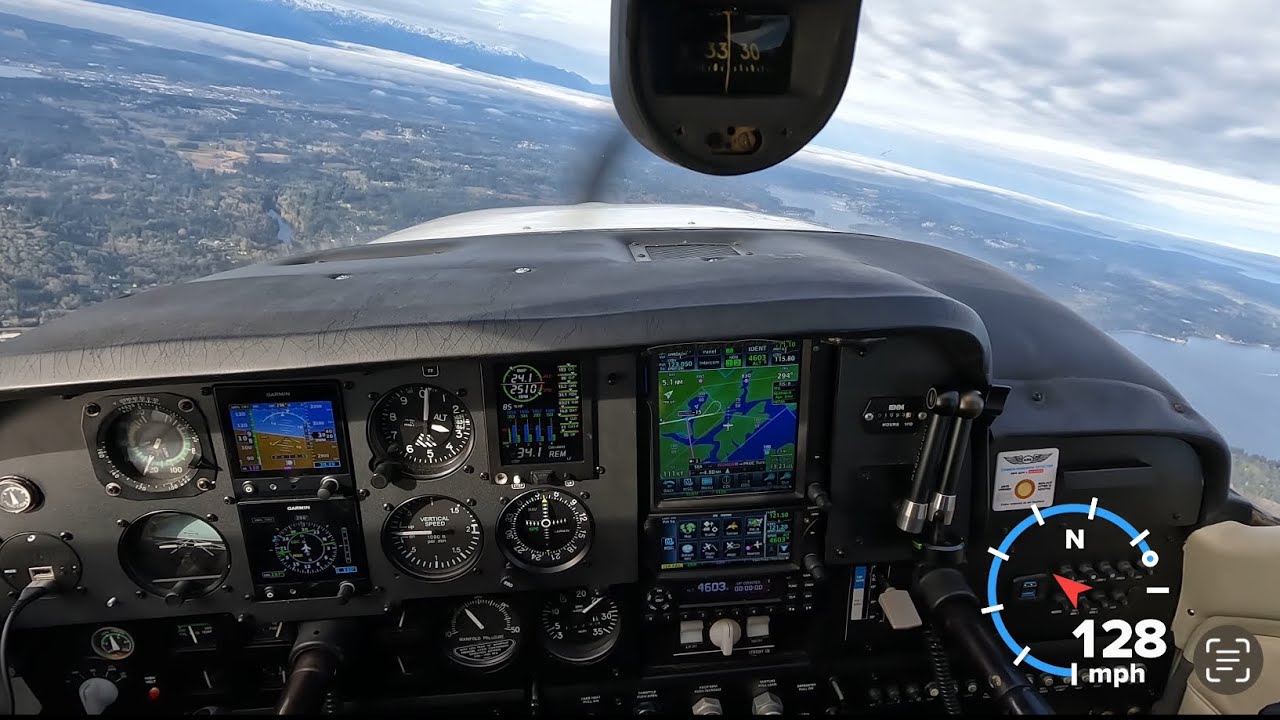 IFR flight from Auburn to Bremerton and back in the Cessna Cardinal 177