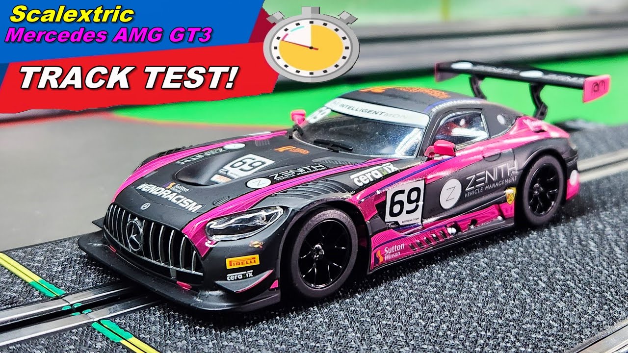 Тест трассы для гоночных автомобилей Scalextric Mercedes AMG GT3!