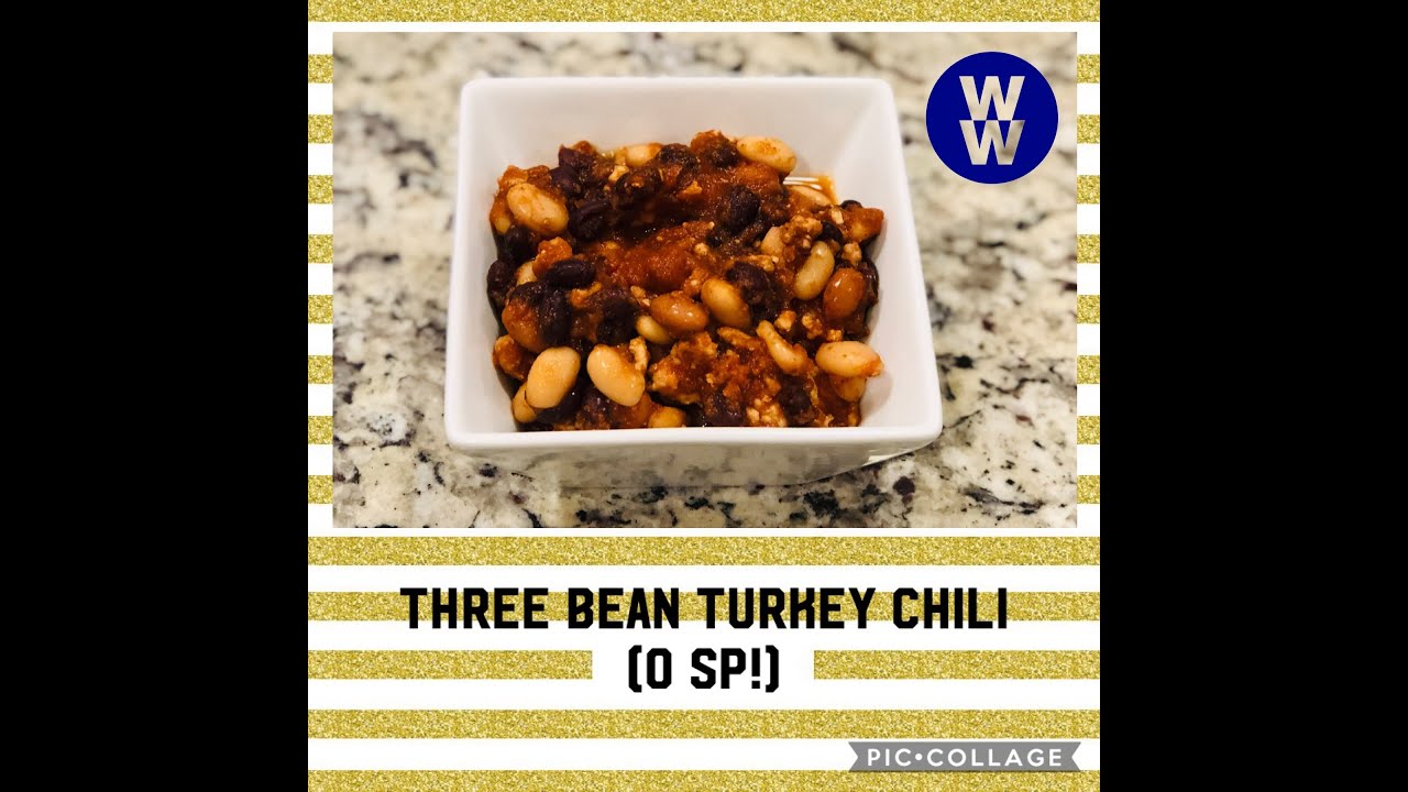 WW Freestyle Recipe: Three Bean Turkey Chili (0 SP!)|Four Little Fins