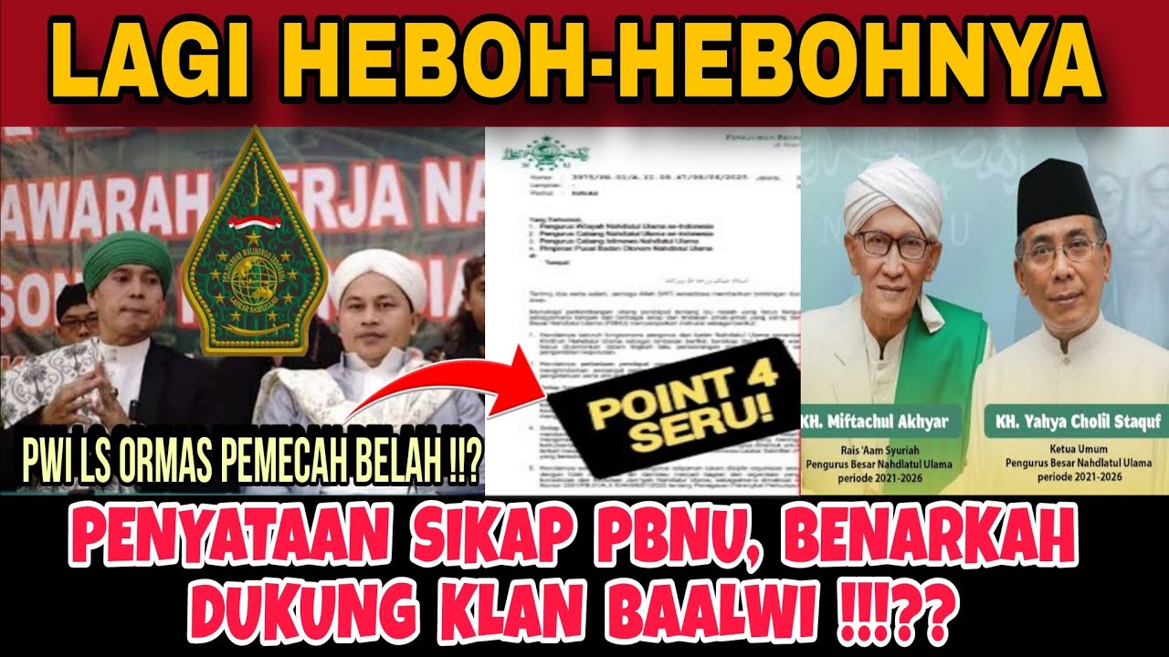 VIRALKAN...Surat Pernyataan Resmi PBNU Pojokkan PWI LS !! Pont. 4 Bikin Gerammm !