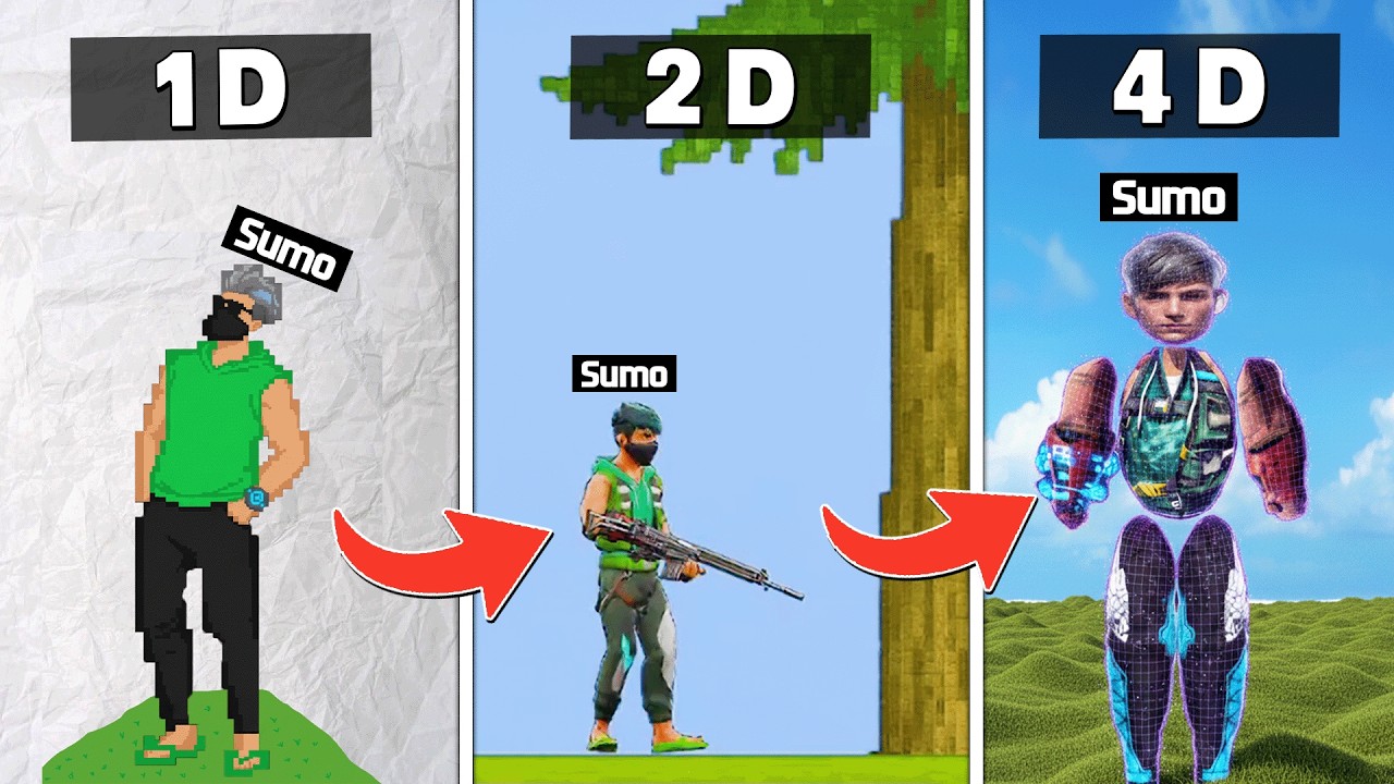 1D to 4D Free Fire Challenge