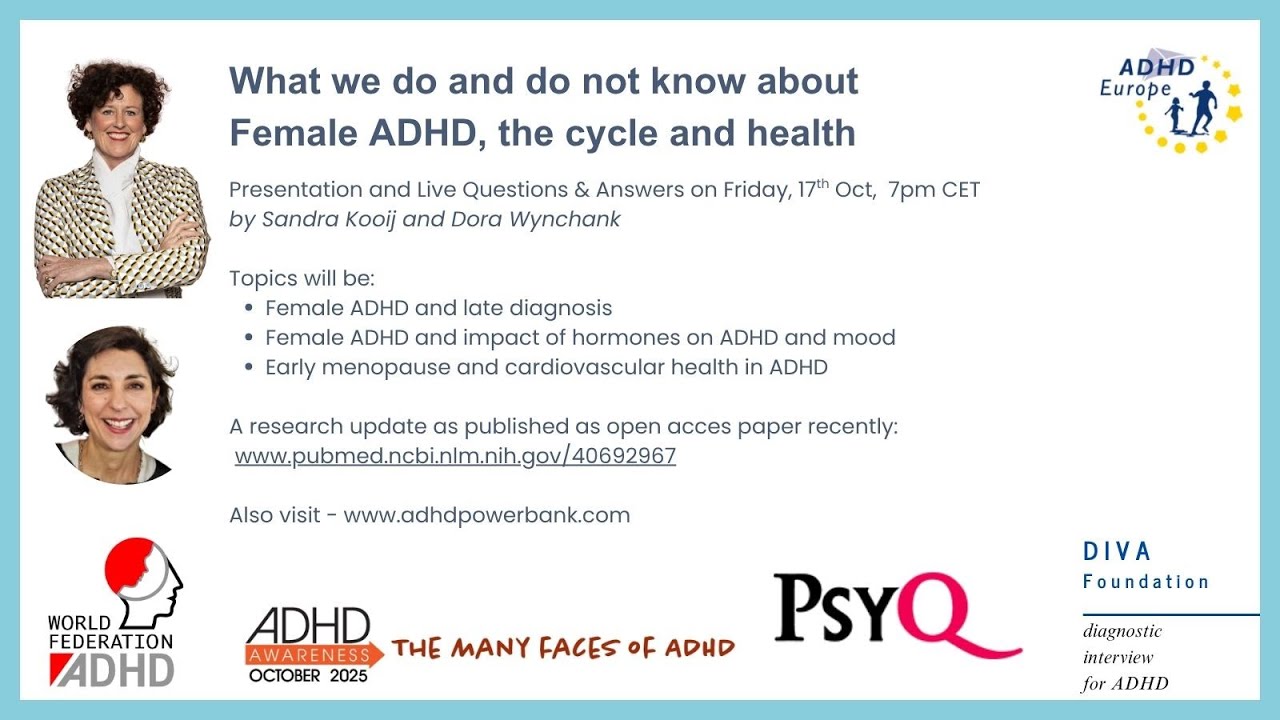 What we do and do not know about  Female ADHD, the cycle and health