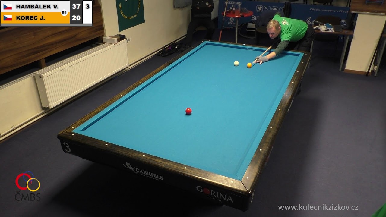 Czech league | 3-cushion | D1 | 10th round | Vladimír Hambálek v Jaroslav Korec
