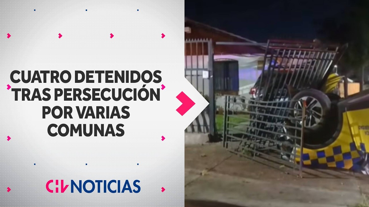 Cámaras captaron todo: 4 detenidos tras persecución que cruzó varias comunas y terminó en La Florida