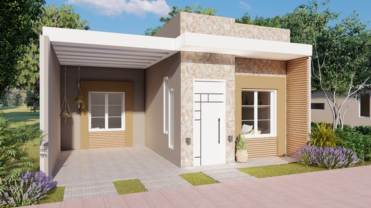 Hermosa casa de con 3 dormitorios y 2 baños | Plano de Casa de 7x25 Metros