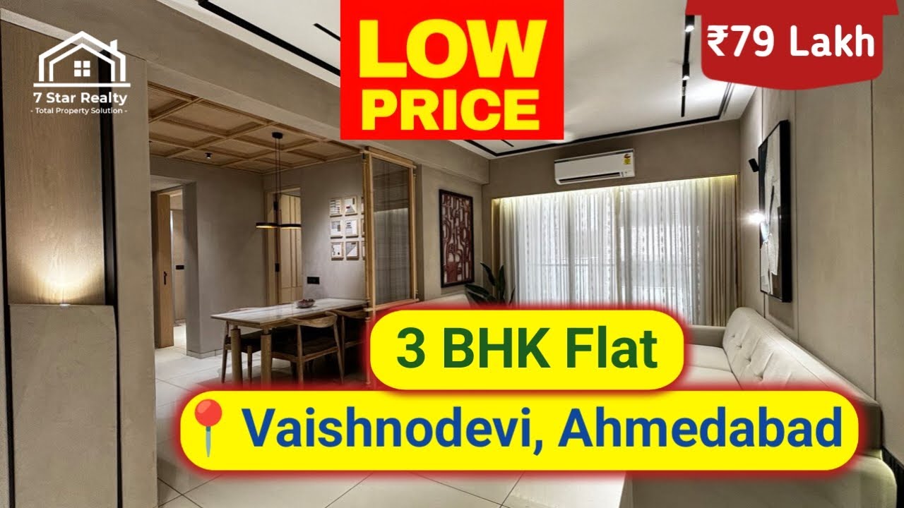 1782 Sq Ft Big Size 3 BHK Flat in Vaishnodevi Area, Ahmedabad | Flats | Sample House Tour #3bhk