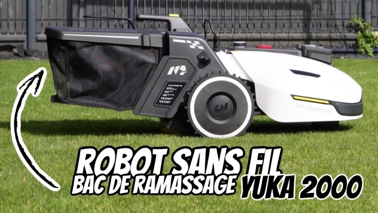 Je teste le Yuka 2000 robot tondeuse sans fil à vision 3D avec balayeuse - Mammotion