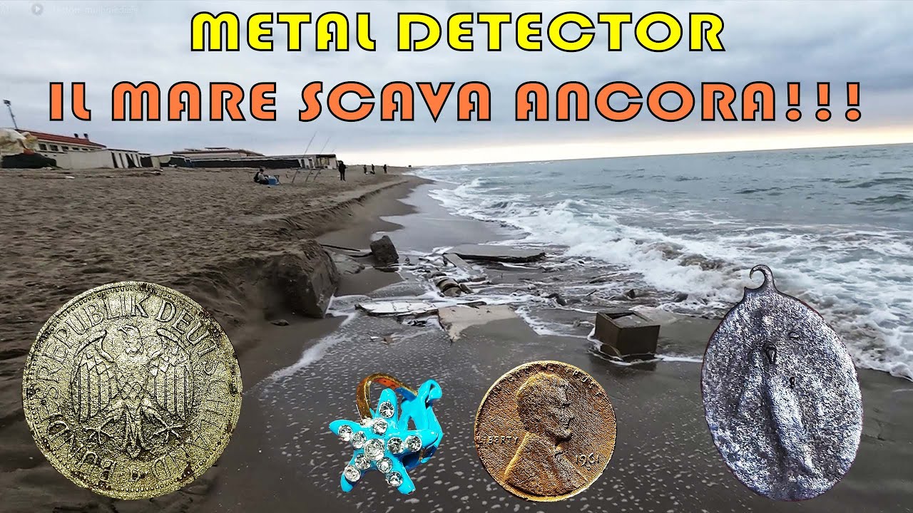 IL MARE CONTINUA A SCAVARE E DISTRUGGERE I LIDI, TROVO OGGETTI SUPER - Ricerca con il Metal Detector