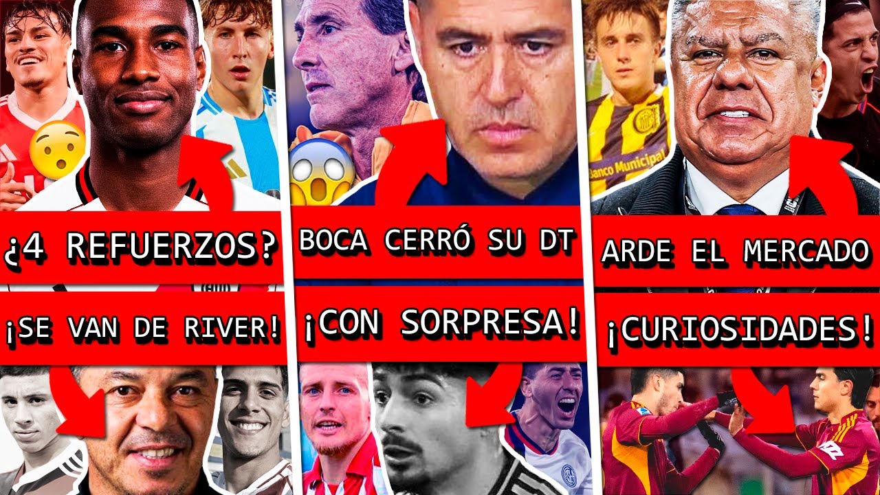 RIVER quiere cerrar estos 4 REFUERZOS antes del 2026+ BOCA confirm&oacute; su DT con sorpresa+ BOMBAZOS