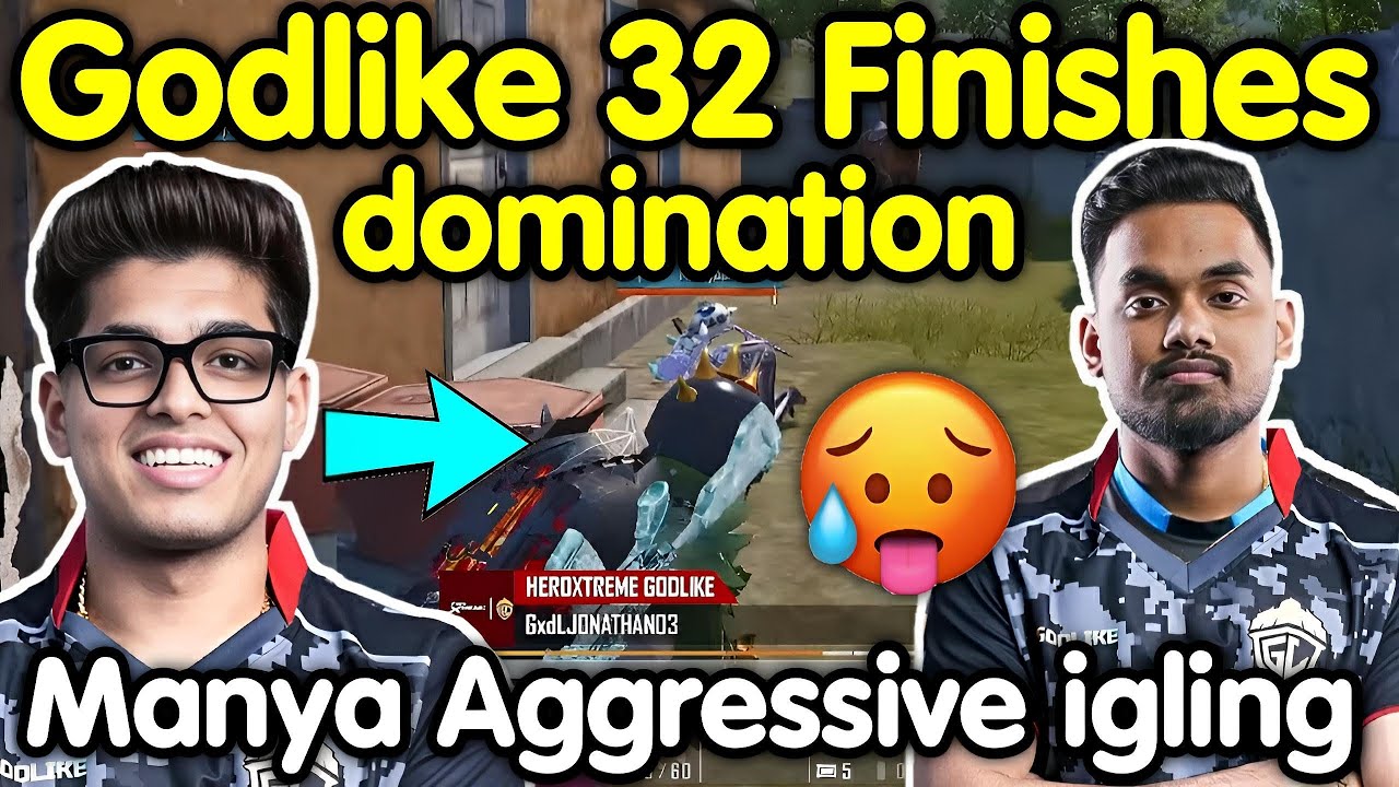 Godlike 32 kills domination with Manya Aggressive igling 🥵 One knock push gameplay 🔥