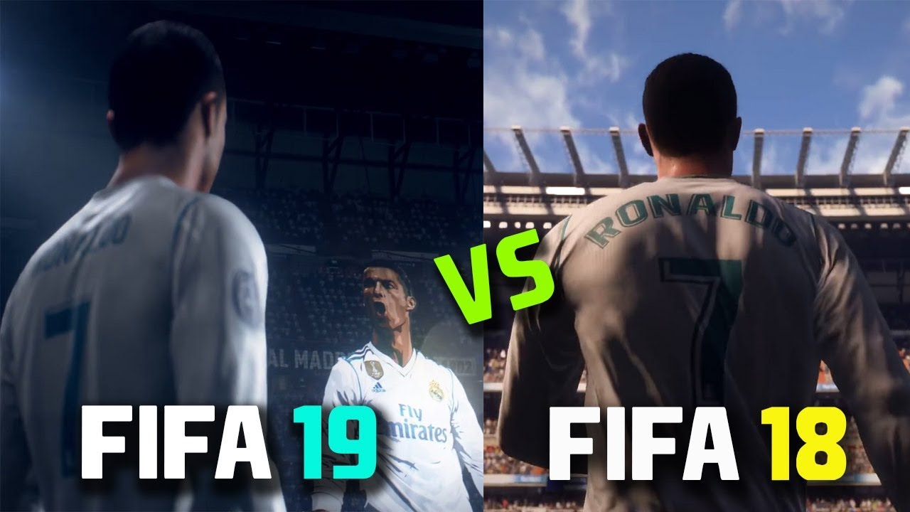 FIFA 19  vs FIFA 18 | Gameplay, Graphics , Players faces, Stadium, Trailer | ft Ronaldo , Neymar